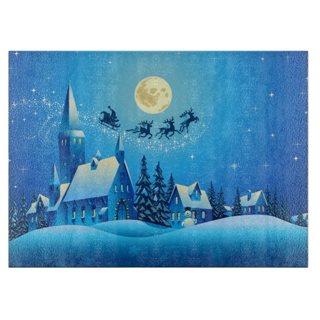 Santa and Sleigh Cutting Board (Front)