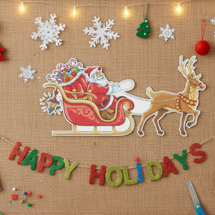 Santa and Sleigh Reindeer Stickers