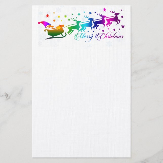 Santa and Sleigh Stationery (Front)