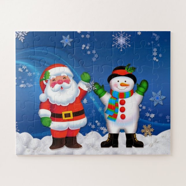 Santa and Snowman Jigsaw Puzzle (Horizontal)