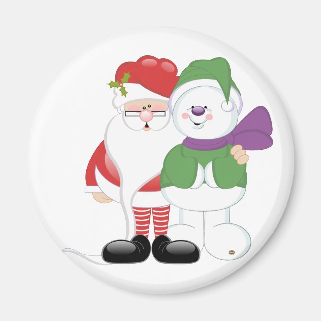 Santa and Snowman Magnet (Front)