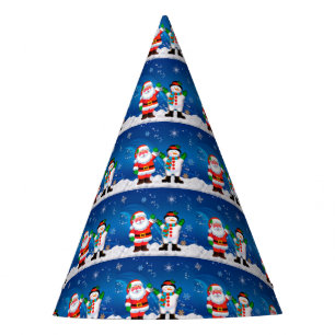 Santa and Snowman Party Hat