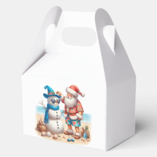 Santa and Snowman Tropical Island Christmas Favour Box