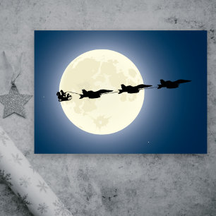 Santa and Super Hornets F/A-18F Jets Christmas Holiday Card