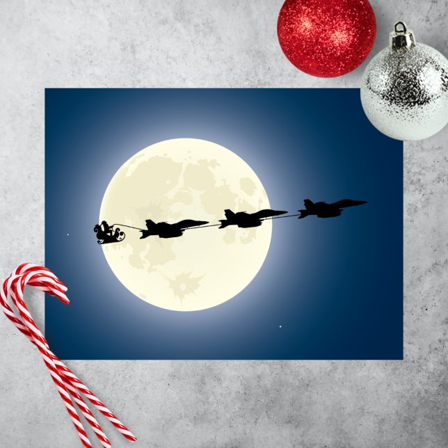 Santa and Super Hornets F/A-18F Jets Christmas Holiday Postcard (Creator Uploaded)