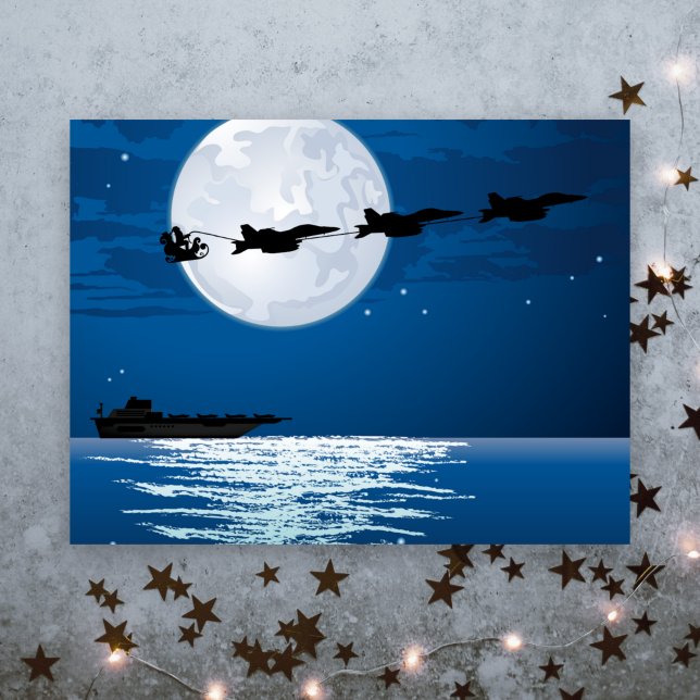 Santa and Super Hornets F/A-18F Jets Christmas Holiday Postcard (Creator Uploaded)