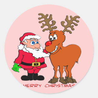 Santa and T-Shirts & Gifts Classic Round Sticker