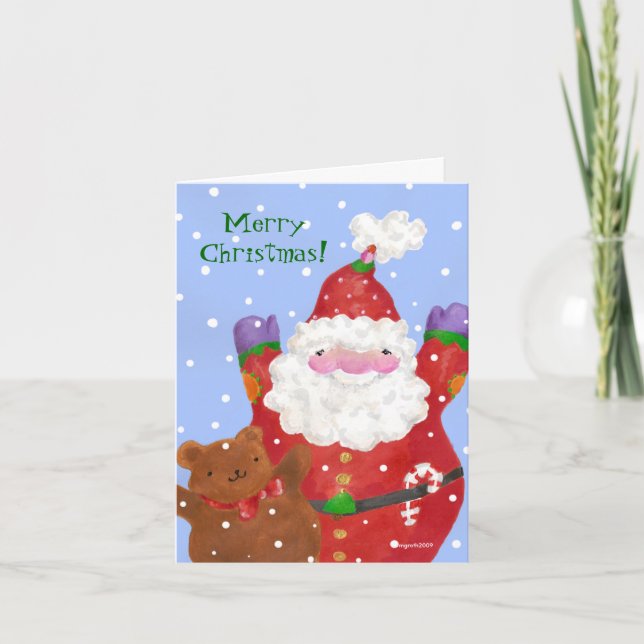 Santa and Teddy card (Front)