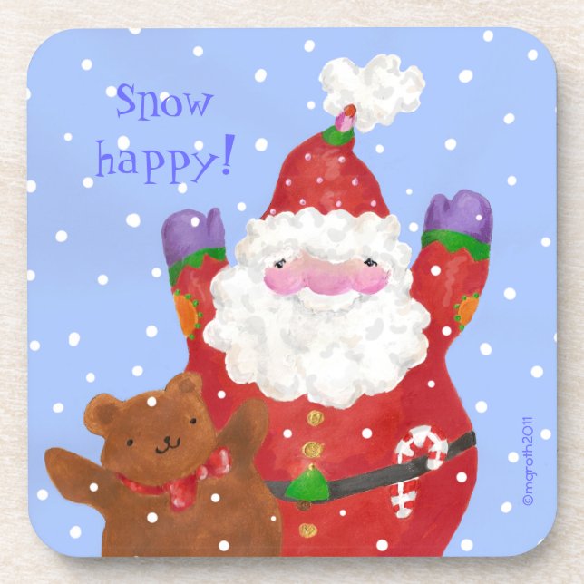 Santa and teddy coaster (Front)