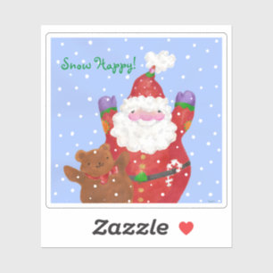 Santa and Teddy Sticker