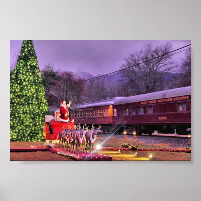 Santa and The Polar Express Poster (Front)