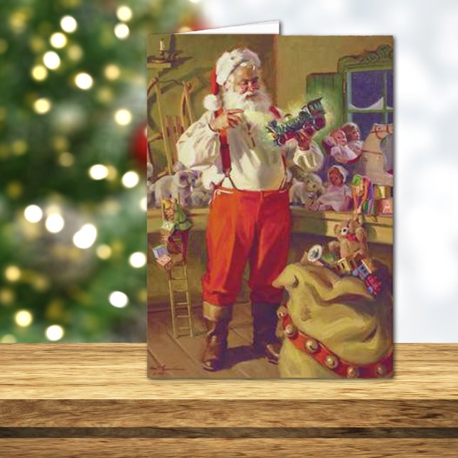 Santa and Toys Vintage Christmas Card (Creator Uploaded)