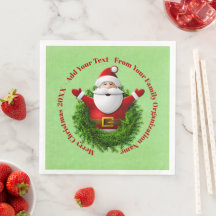 Santa Announcing Your Text Name Year Red Green