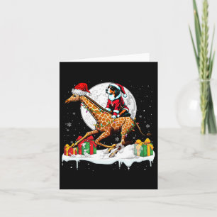 Santa Appenzeller Sennenhund Riding Giraffe Christ Card