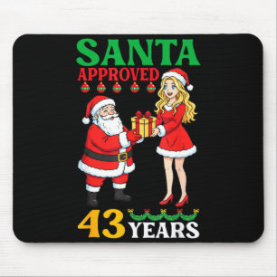 Santa Approved 43 Years Happy Birthday Christmas C Mouse Pad