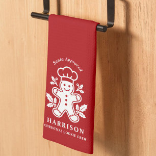 Santa Approved Christmas Cookie Crew Holiday Tea Towel