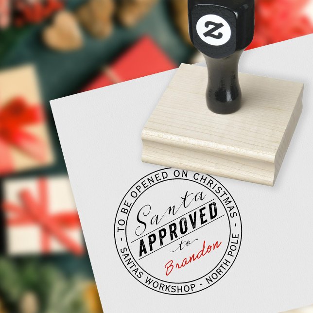 Santa Approved Gift Label From North Pole Workshop Rubber Stamp (Creator Uploaded)