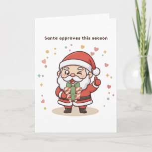 Santa Approves This Season – Cute Puchi Dōshi Sant Card