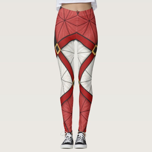 Santa Armor Leggings – Geometric Modern Christmas  (Front)