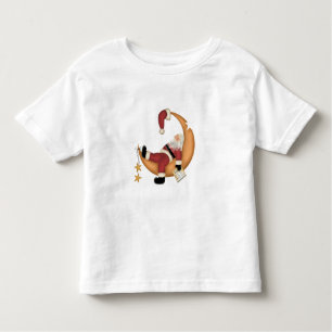 Santa Asleep on Moon Tshirts and Gifts