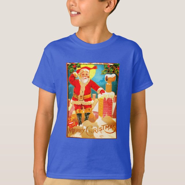Santa at a chimney T-Shirt (Front)