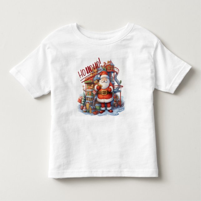 Santa at his Toy Factory Toddler T-Shirt (Front)