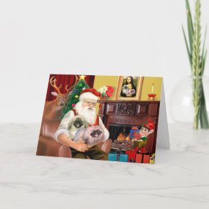 Santa At Home - Pekingese (R) - Santa Holiday Card