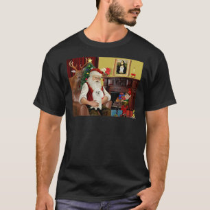 Santa at Home with His White Toy Poodle T-Shirt