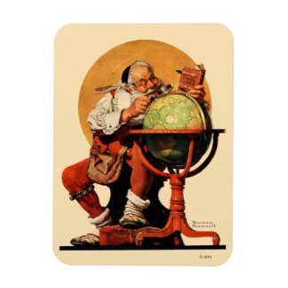 Santa at the Globe Magnet