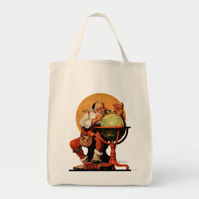 Santa at the Globe Tote Bag (Front)