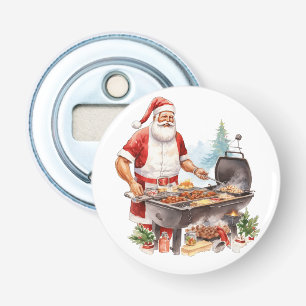 Santa at the Grill at Christmas Bottle Opener