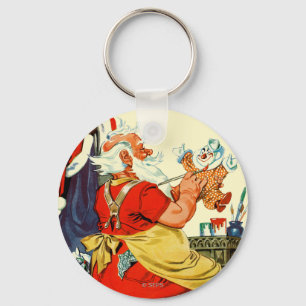 Santa at Work Key Ring
