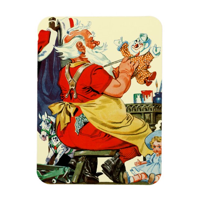 Santa at Work Magnet (Vertical)