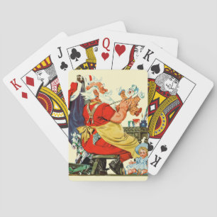 Santa at Work Playing Cards