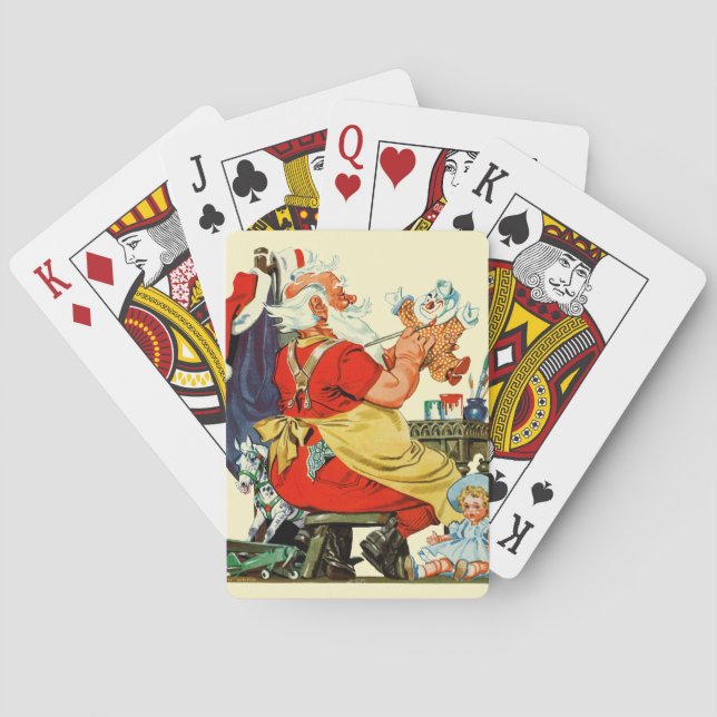 Santa at Work Playing Cards (Back)