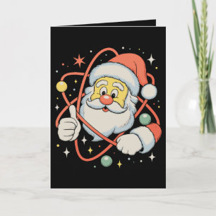 Santa Atom Christmas Science Xmas Holiday Card