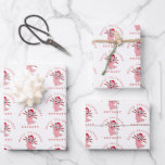 Santa Axolotl Cute Pattern Name Merry Christmas  Wrapping Paper Sheet<br><div class="desc">Santa Axolotl Cute Pattern Name Merry Christmas. Personalised for an extra special touch! With your greeting curved above and your recipient's name below which you can easily personalise.</div>
