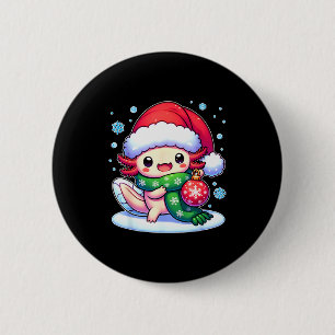 Santa Axolotl Funny Cute Xmas Funny Christmas 6 Cm Round Badge