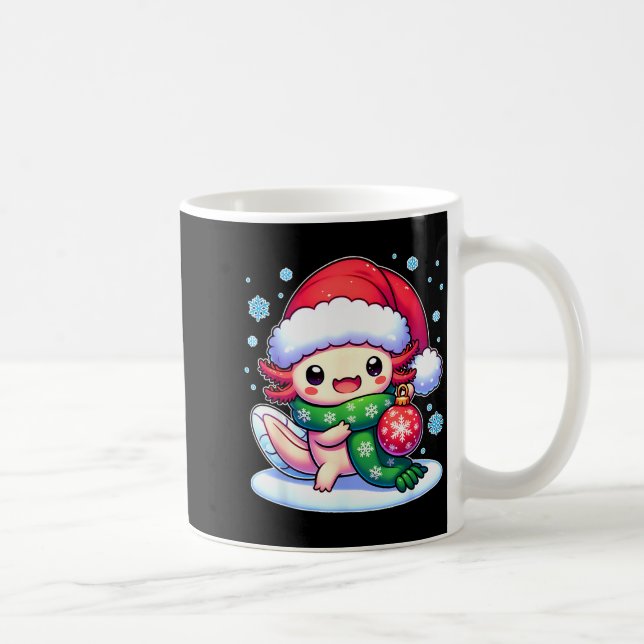 Santa Axolotl Funny Cute Xmas Funny Christmas  Coffee Mug (Right)