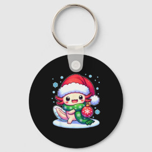 Santa Axolotl Funny Cute Xmas Funny Christmas Key Ring
