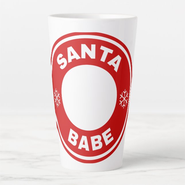 Santa Babe Custom Personalise Melanin Christmas  Latte Mug (Front)