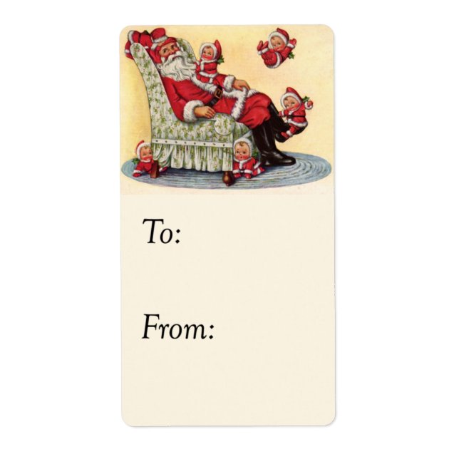 Santa Babies Vintage Gift Tag (Front)