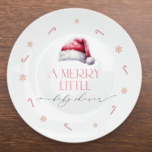 Santa Baby A Merry Little Baby Shower Paper Plate