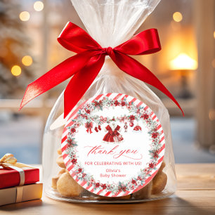 Santa Baby Baby Clothes Baby Shower Thank You Classic Round Sticker