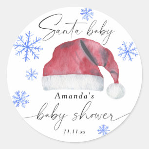Santa Baby - baby shower Classic Round Sticker