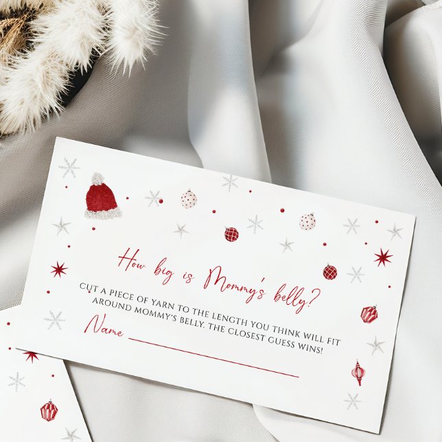 Santa Baby Baby Shower How Big is Mummy’s Belly Enclosure Card (Creator Uploaded)