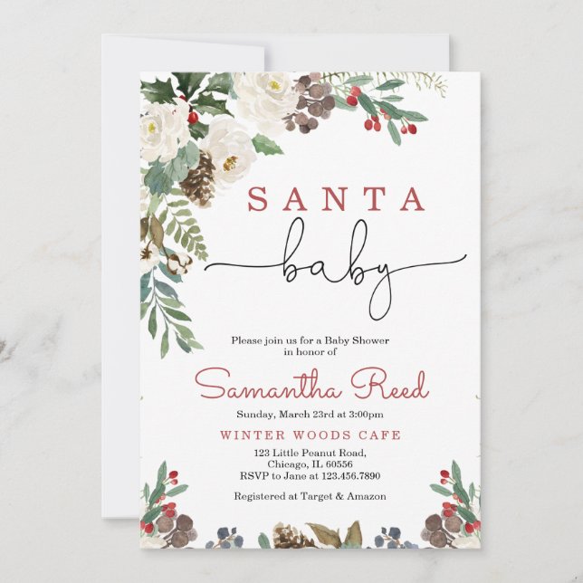 Santa Baby Baby Shower Invitation  (Front)