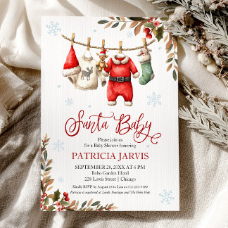Santa Baby Baby Shower Invitation