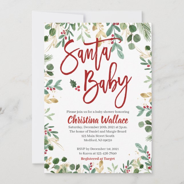 Santa Baby Baby Shower Invitations (Front)