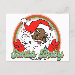 Santa Baby Black Santa Clause Melanin Christmas Holiday Postcard